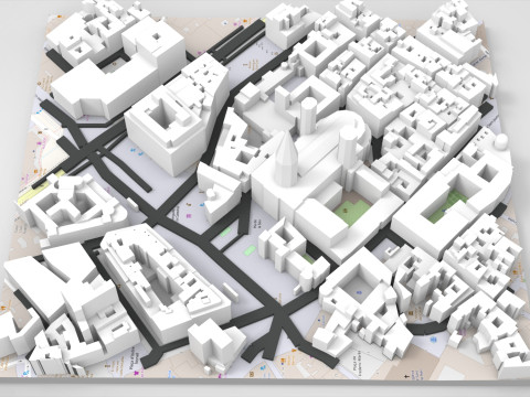 The Cathedral Holy Cross Saint Eulalia Catholic Barcelona Modello 3D