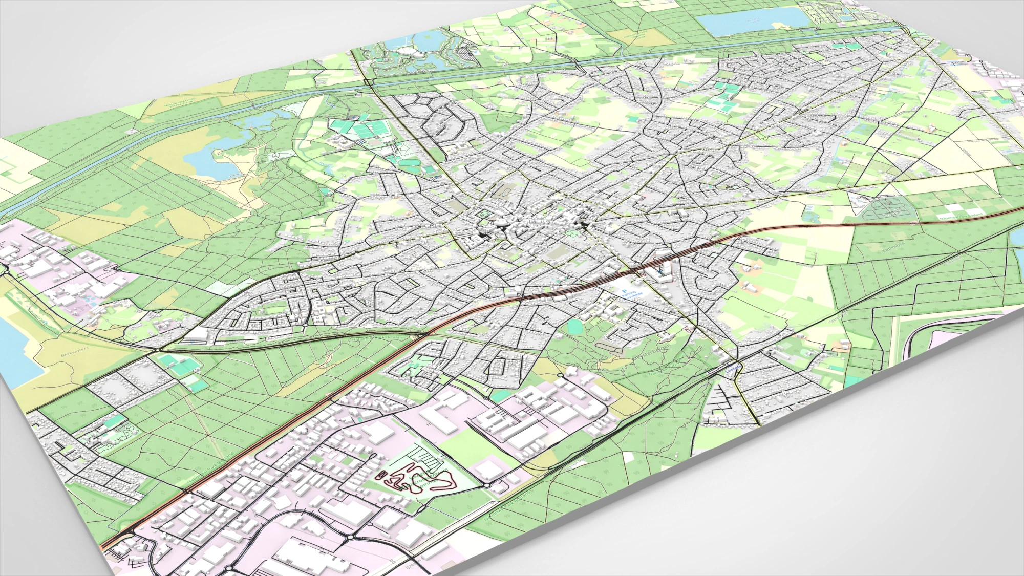 Cityscape Lommel Belgium 3D Model .c4d .max .obj .3ds .fbx .stl .blend