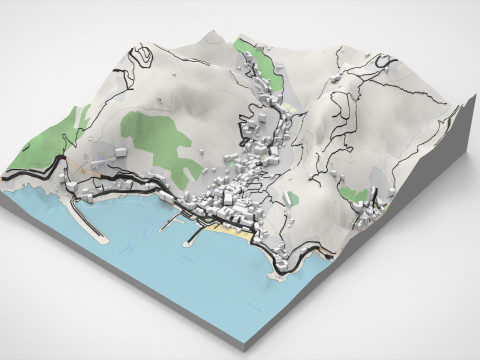 Cityscape Amalfi Italy 3D Model