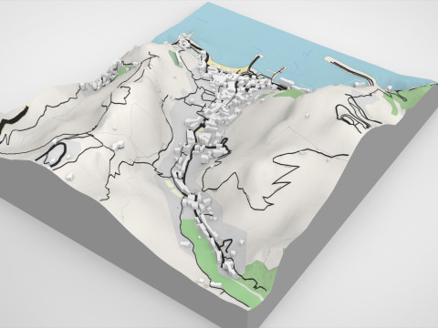 Cityscape Amalfi Italy 3D Model
