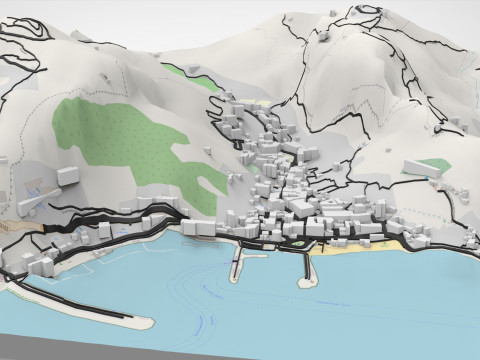 Cityscape Amalfi Italy 3D Model