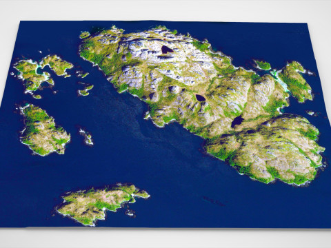 Isla castellano Chile 3D मॉडल