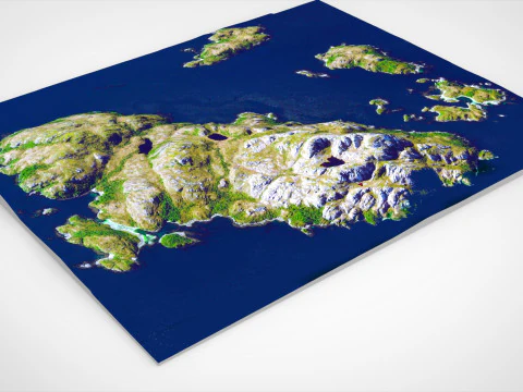 Isla castellano Chile 3D Model