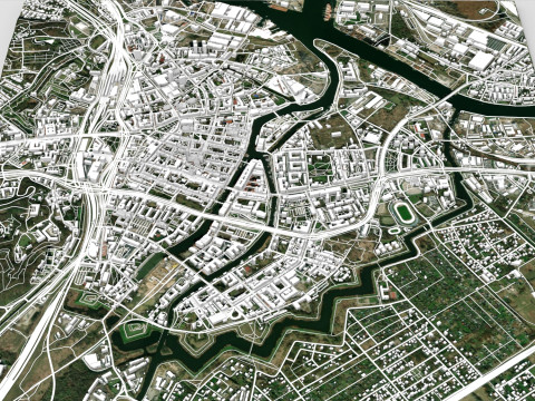 Cityscape Gdansk Poland 3D Modell