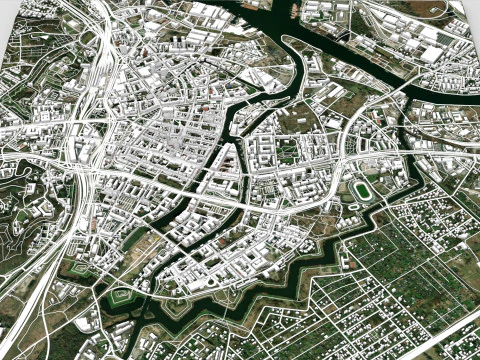 Cityscape Gdansk Poland 3D Model