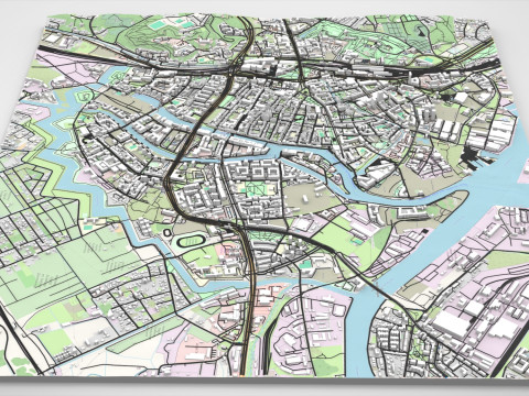 Cityscape Gdansk Poland 3D Modell