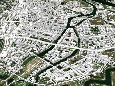 Cityscape Gdansk Poland 3D Modell