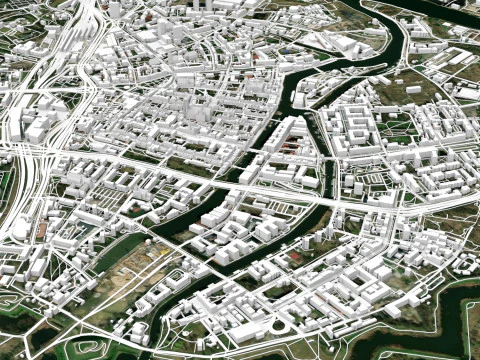 Cityscape Gdansk Poland 3D Model