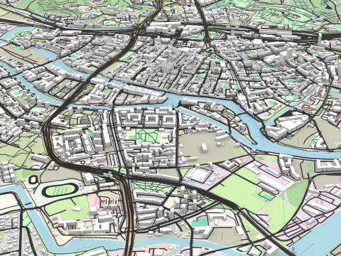 Cityscape Gdansk Poland 3D Modell