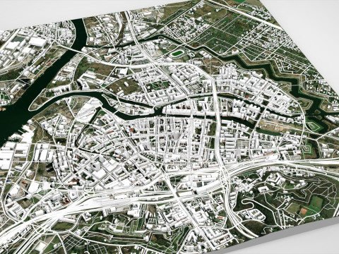 Cityscape Gdansk Poland 3D Modell
