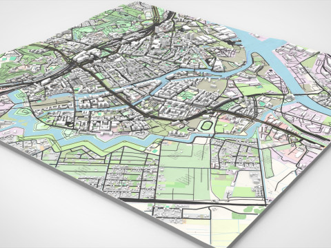 Cityscape Gdansk Poland 3D Modell