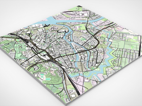 Cityscape Gdansk Poland 3D Modell