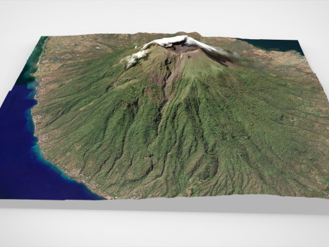 Volcano Lewotolok Indonesia 3D Model