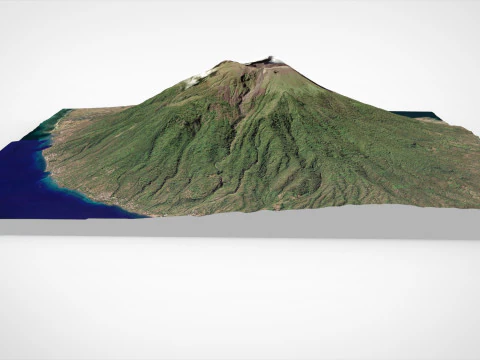 Volcano Lewotolok Indonesia 3D Model