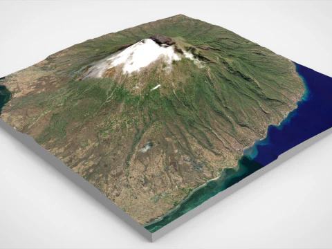Volcano Lewotolok Indonesia 3D Model