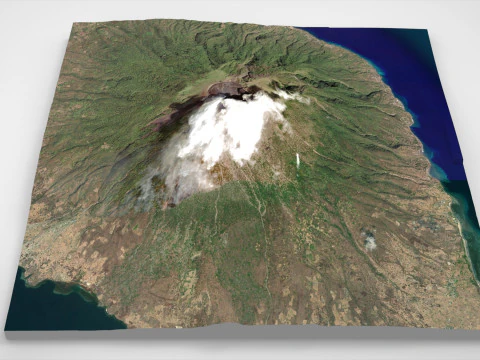 Volcano Lewotolok Indonesia 3D Model