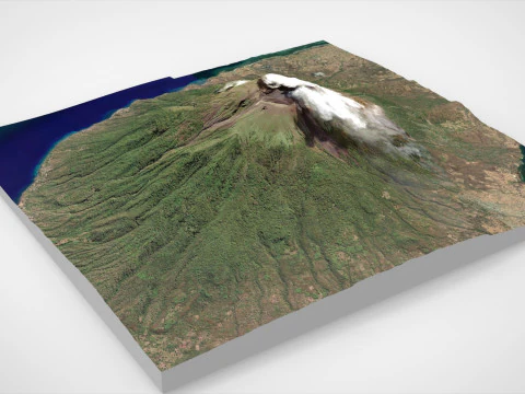 Volcano Lewotolok Indonesia 3D Model