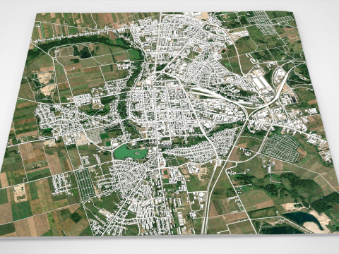 Cityscape Suwalki Poland Modello 3D