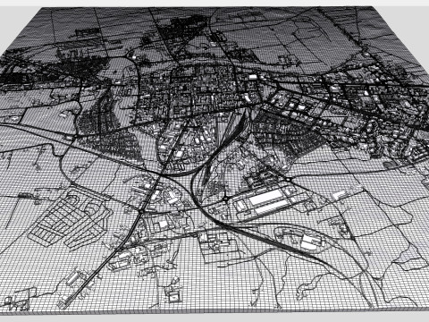 Cityscape Suwalki Poland Modello 3D