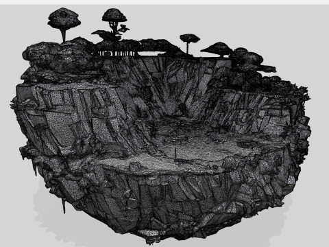 Spherical Island with Lake 3D 모델