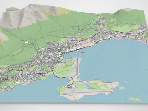 Paesaggio urbano Ushuaia Argentina Modello 3D