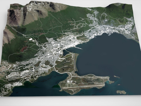 Cityscape Ushuaia Argentina 3D Модель