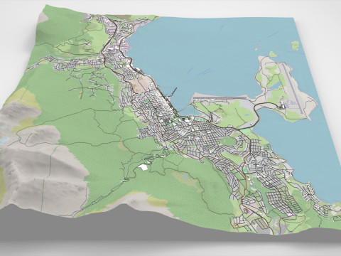 Cityscape Ushuaia Argentina 3D Модель