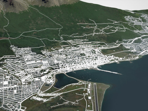 Cityscape Ushuaia Argentina 3D Модель