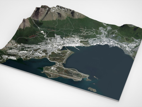 Cityscape Ushuaia Argentina 3D Модель