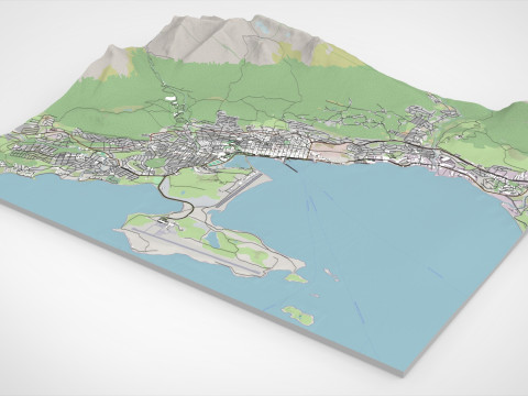 Cityscape Ushuaia Argentina 3D Модель