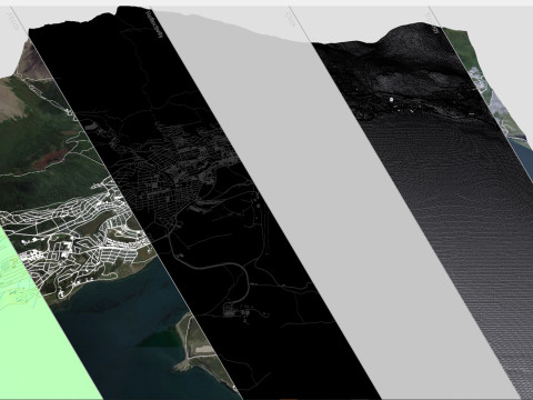 Cityscape Ushuaia Argentina 3D Модель
