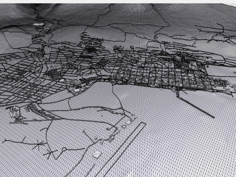 Cityscape Ushuaia Argentina 3D Модель