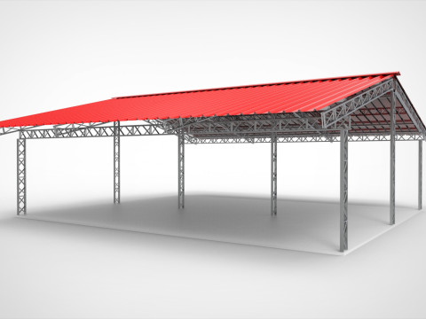 Industrial Metal Hangar Modelo 3D