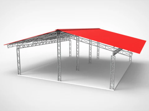 Industrial Metal Hangar 3D Model