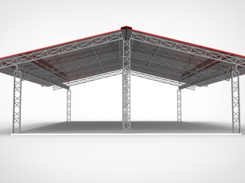 Industrial Metal Hangar 3D Modell