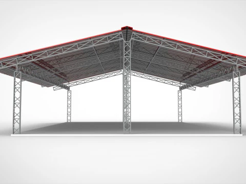Industrial Metal Hangar 3D Model
