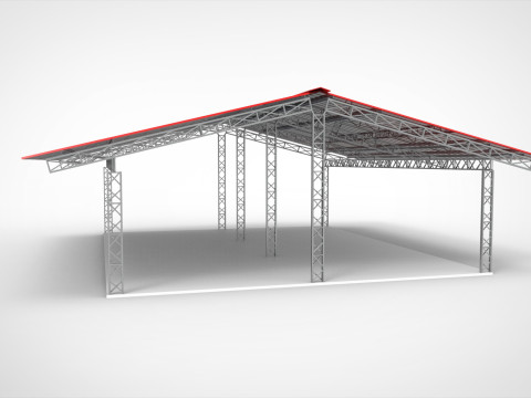 Industrial Metal Hangar 3D Modell