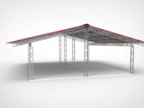 Industrial Metal Hangar 3D Model