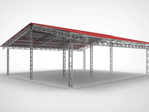 Industrial Metal Hangar 3D Model