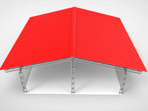 Industrial Metal Hangar 3D Model