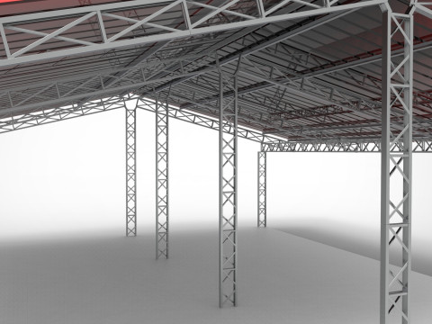 Industrial Metal Hangar 3D Modell