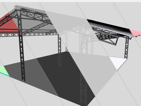 Industrial Metal Hangar 3D Model
