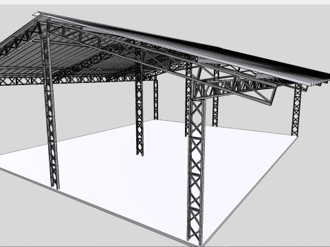 Industrial Metal Hangar 3D Modell