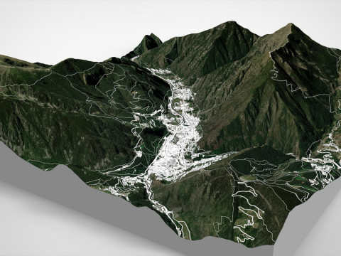 Cityscape Andorra la Vella Andorra 3D Model