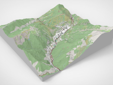 Cityscape Andorra la Vella Andorra 3D Model