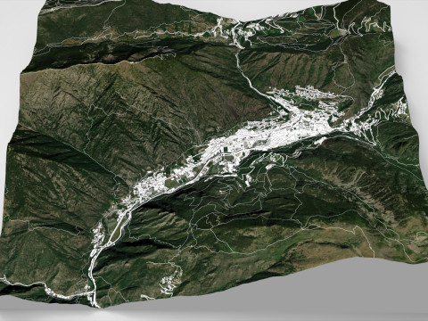 Cityscape Andorra la Vella Andorra 3D Model