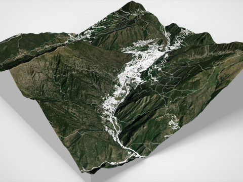 Cityscape Andorra la Vella Andorra 3D Model