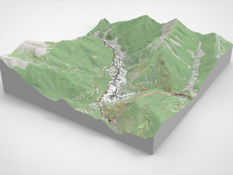 Cityscape Andorra la Vella Andorra 3D Model