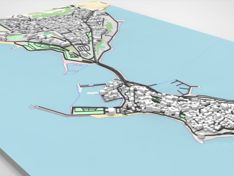 Cityscape Nesebar Bulgaria 3D Model