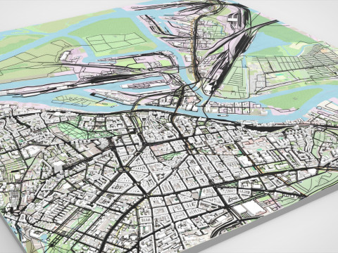 Cityscape Szczecin Poland 3D Modell